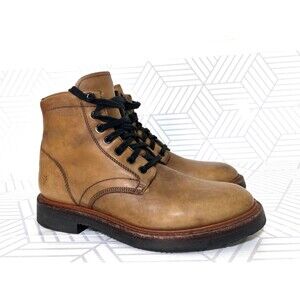 Frye Men's Gordon Lace Up Combat Boot Light Tan/Mustard Size 8 Leather